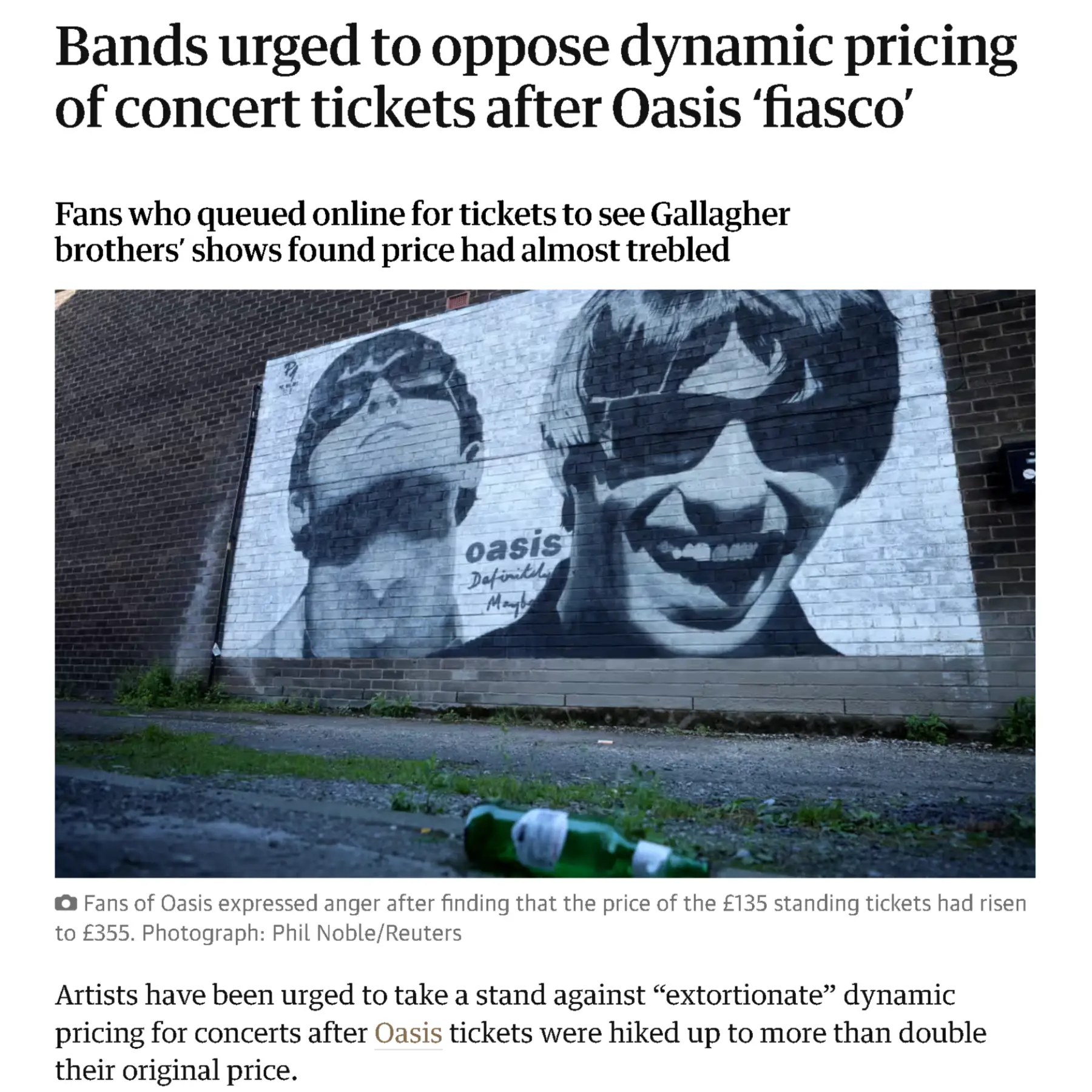 Bands Urged to Oppose Dynamic Pricing