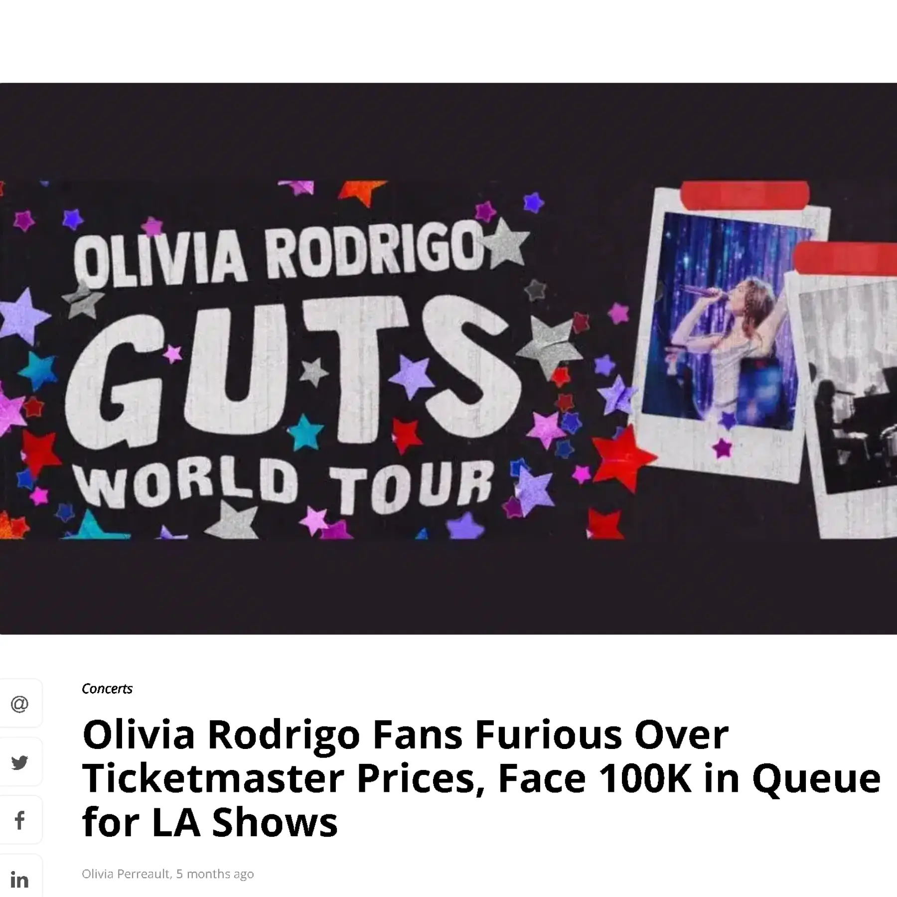 Olivia Rodrigo Fans Outraged by Ticketmaster