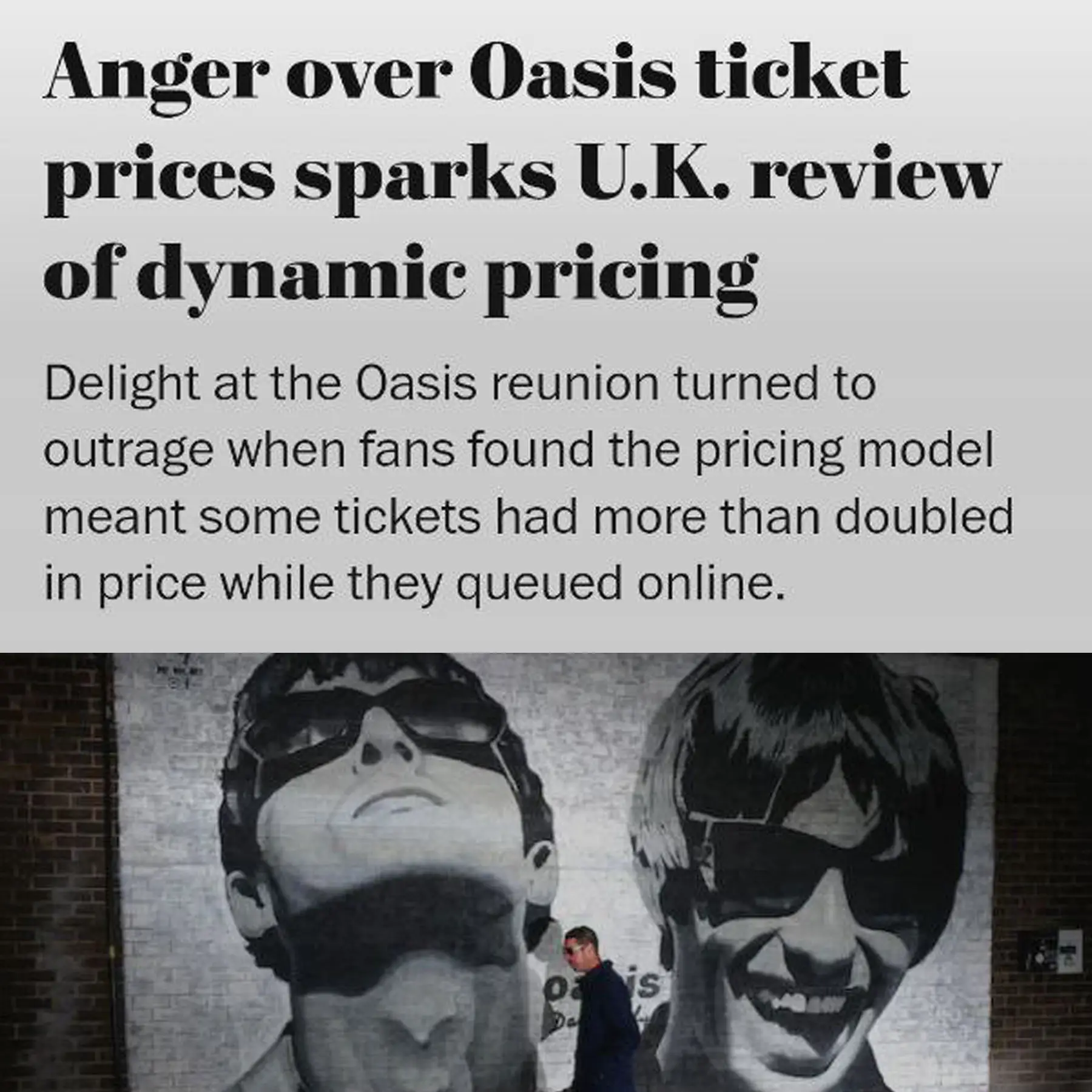 Anger Over Oasis Ticket Prices