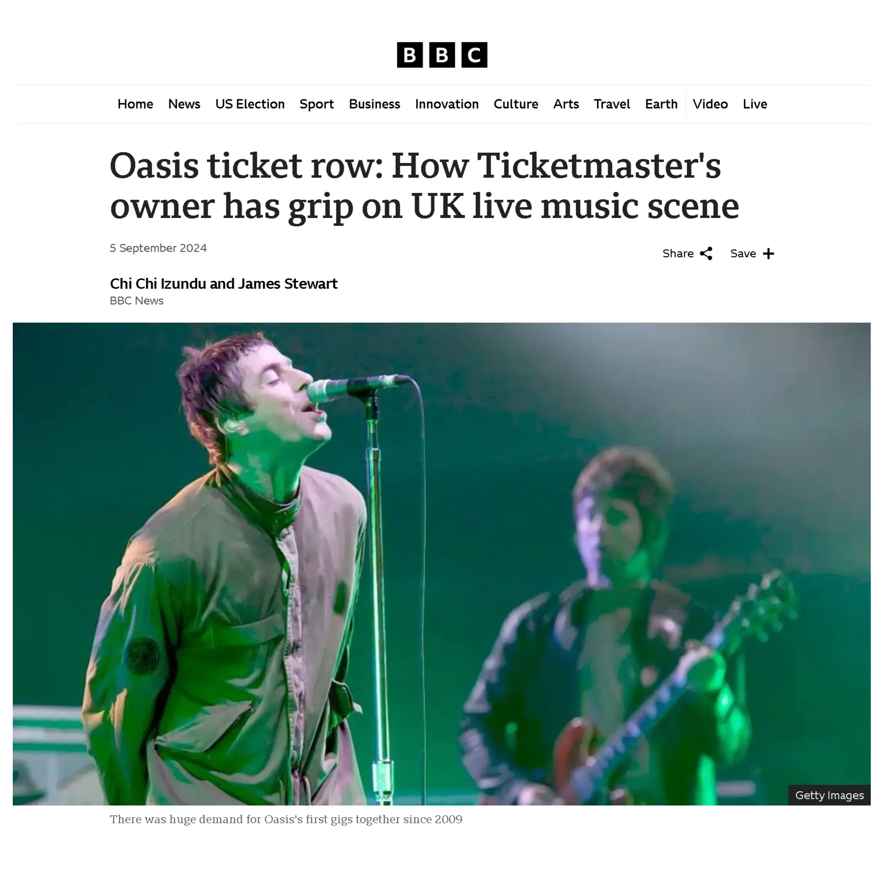 Oasis Ticket Row