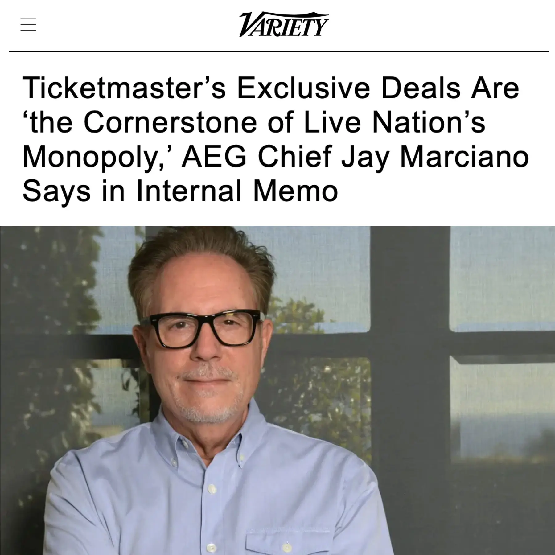 Jay Marciano Criticizes Live Nation and Ticketmaster