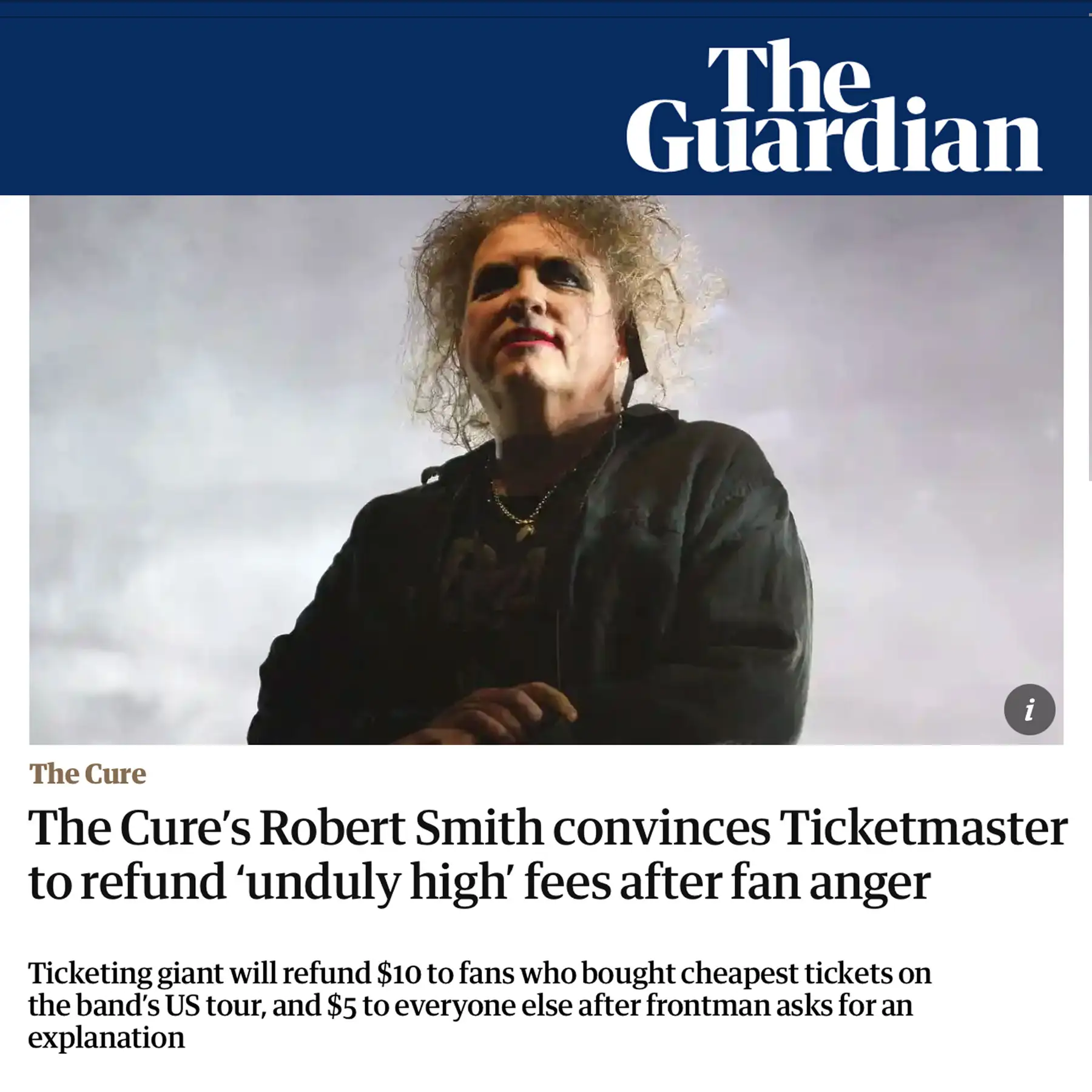 Robert Smith Demands Refunds