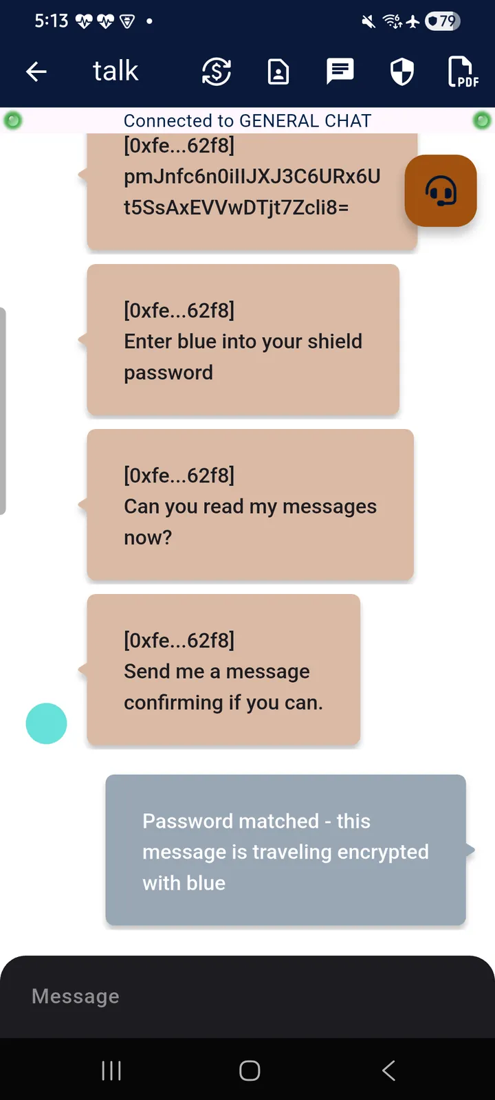 teckel App User Guide 50 The same conversation once both users enter the same secret key: newly arriving messages decrypt in place