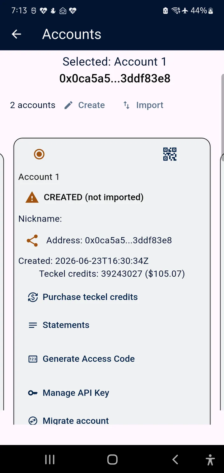 teckel App User Guide 18 The Accounts screen (App 2.0.6)