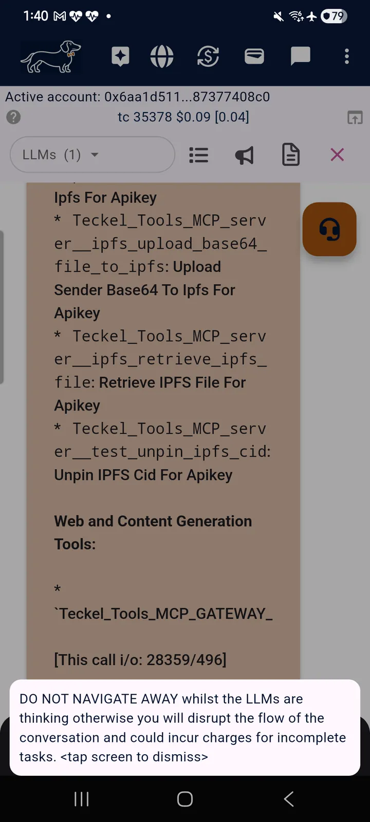 teckel App User Guide 9 Left: the “Selected LLMs” picker, open — Gemini+, ChatGPT+ and Claude+, each with its own tick-box (he