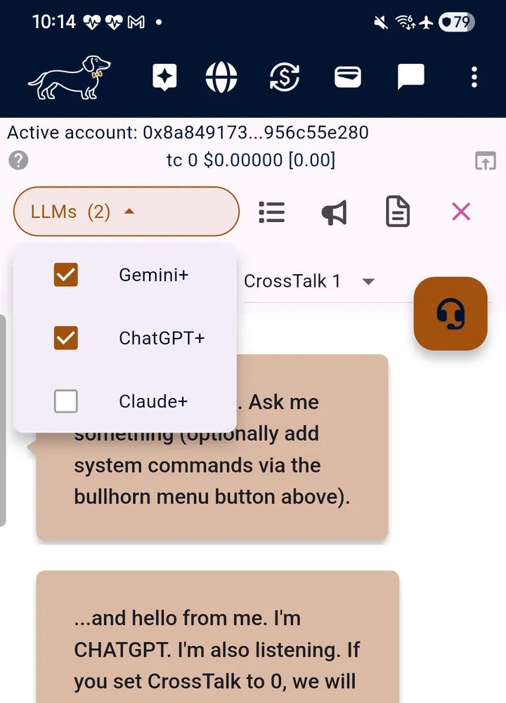 teckel App User Guide 8 Left: the “Selected LLMs” picker, open — Gemini+, ChatGPT+ and Claude+, each with its own tick-box (he
