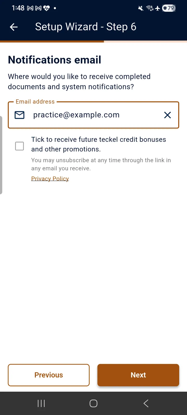 teckel App User Guide 37 Left: the notifications e-mail, with the optional, unticked box for teckel credit bonuses and other promotions