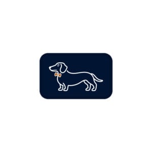 teckel sticker — navy dog