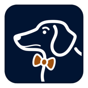 teckel sticker — navy tile